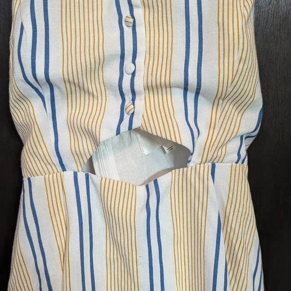 J.O.A. She's Like the Wind White Striped Skater Dress size XS - Picture 3 of 5